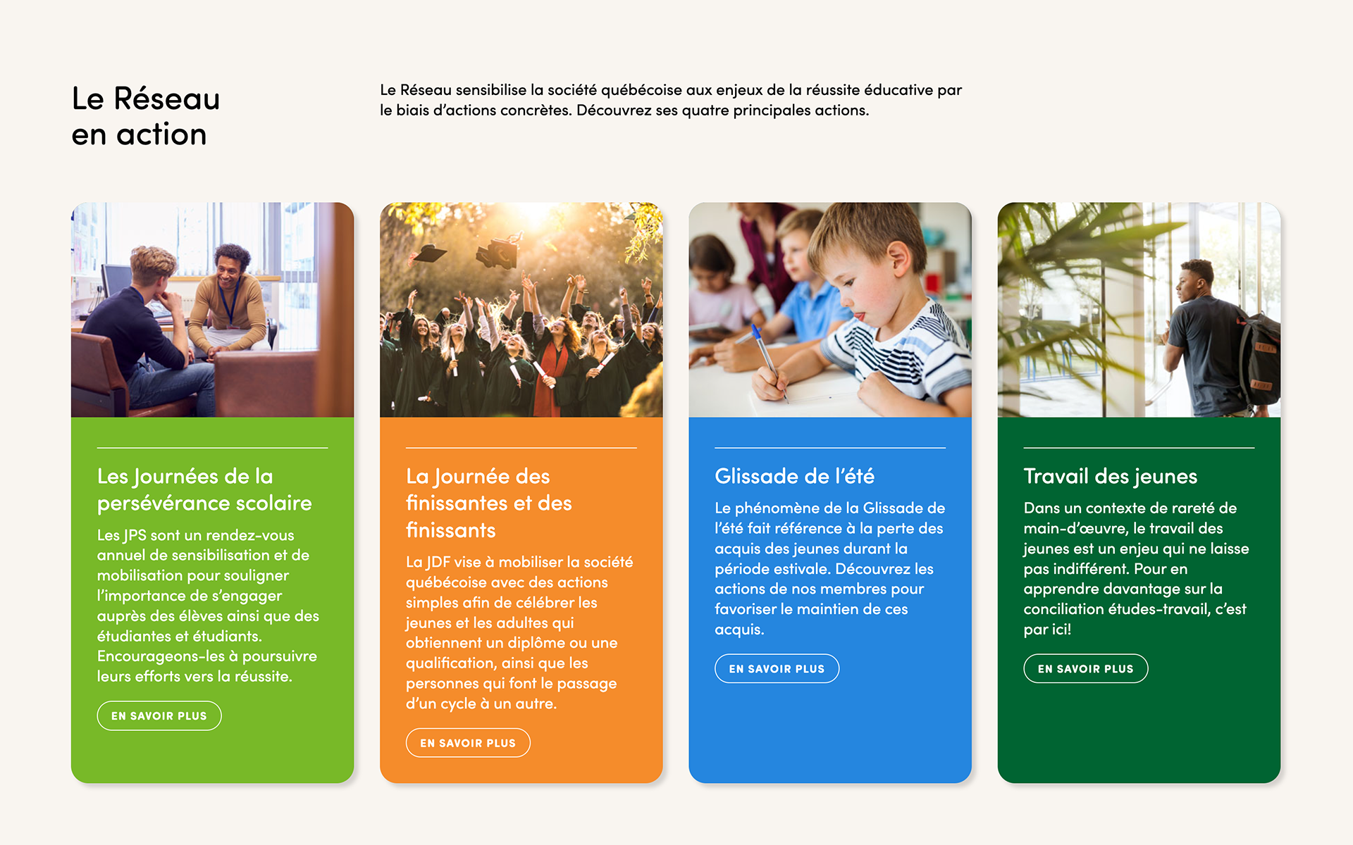 Réseau québécois pour la réussite éducative - Refonte de site web
