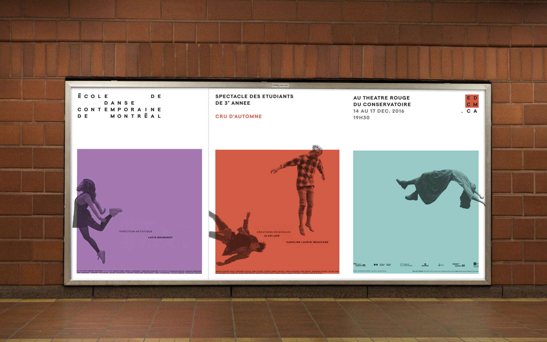 École de danse contemporaine de Montréal - Refonte de l'identité visuelle et campagne d'affichage